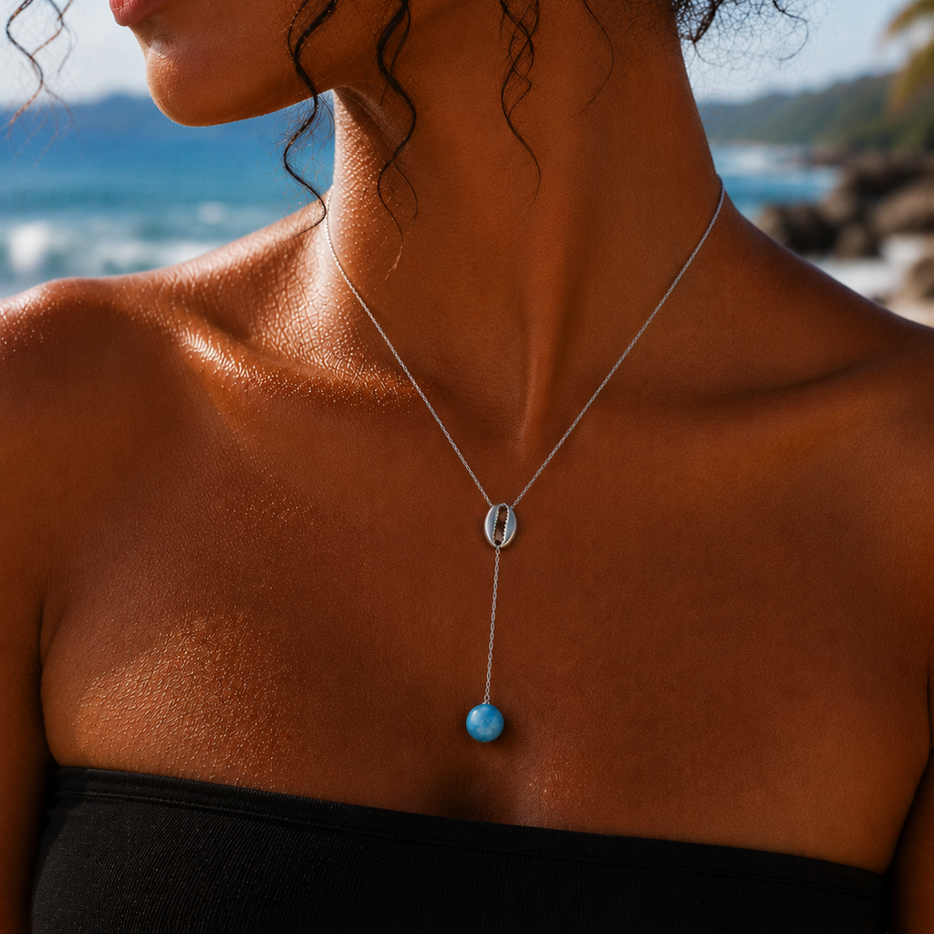 COWRRIE LARIMAR NECKLACE