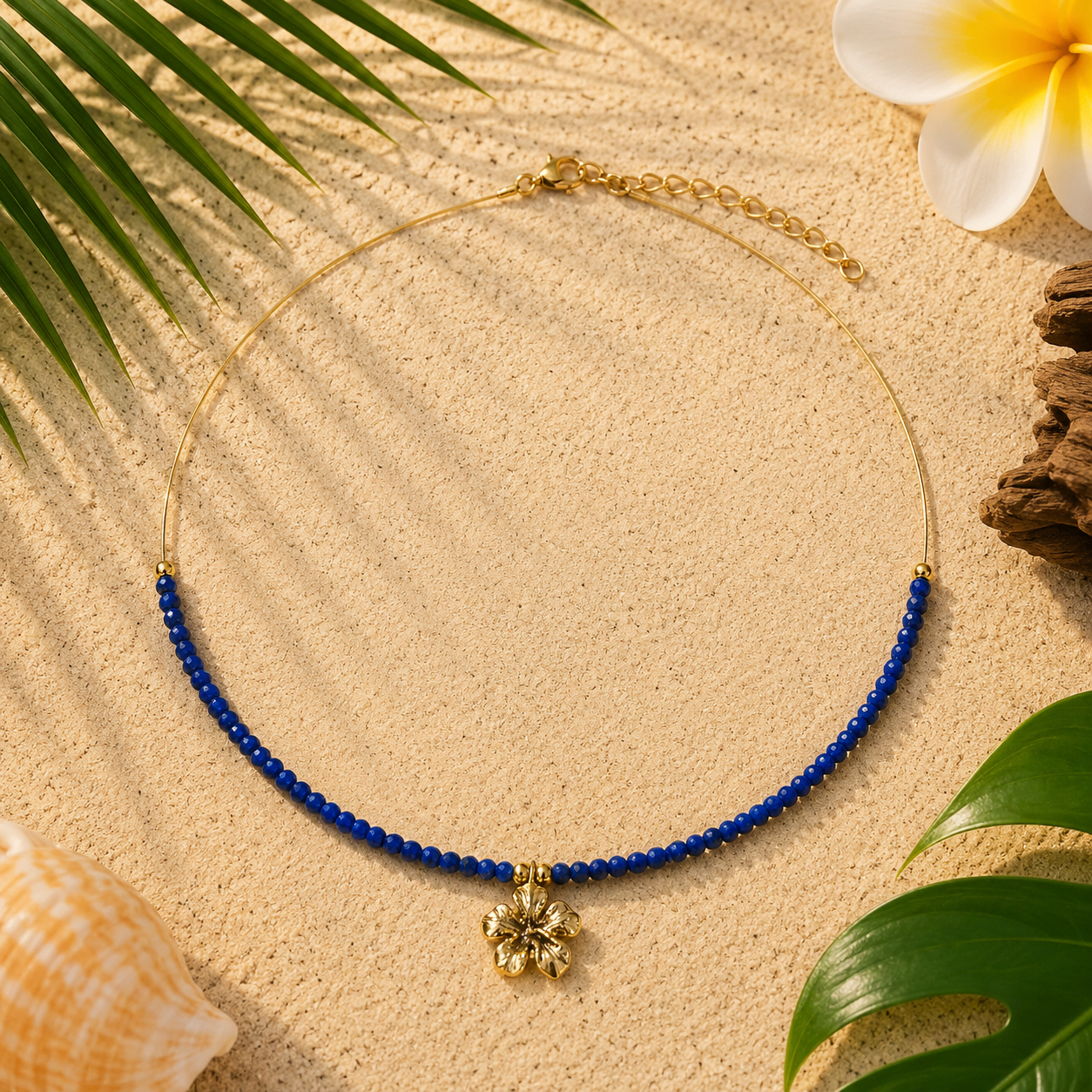 COLLIER HIBISCUS À FACETTES