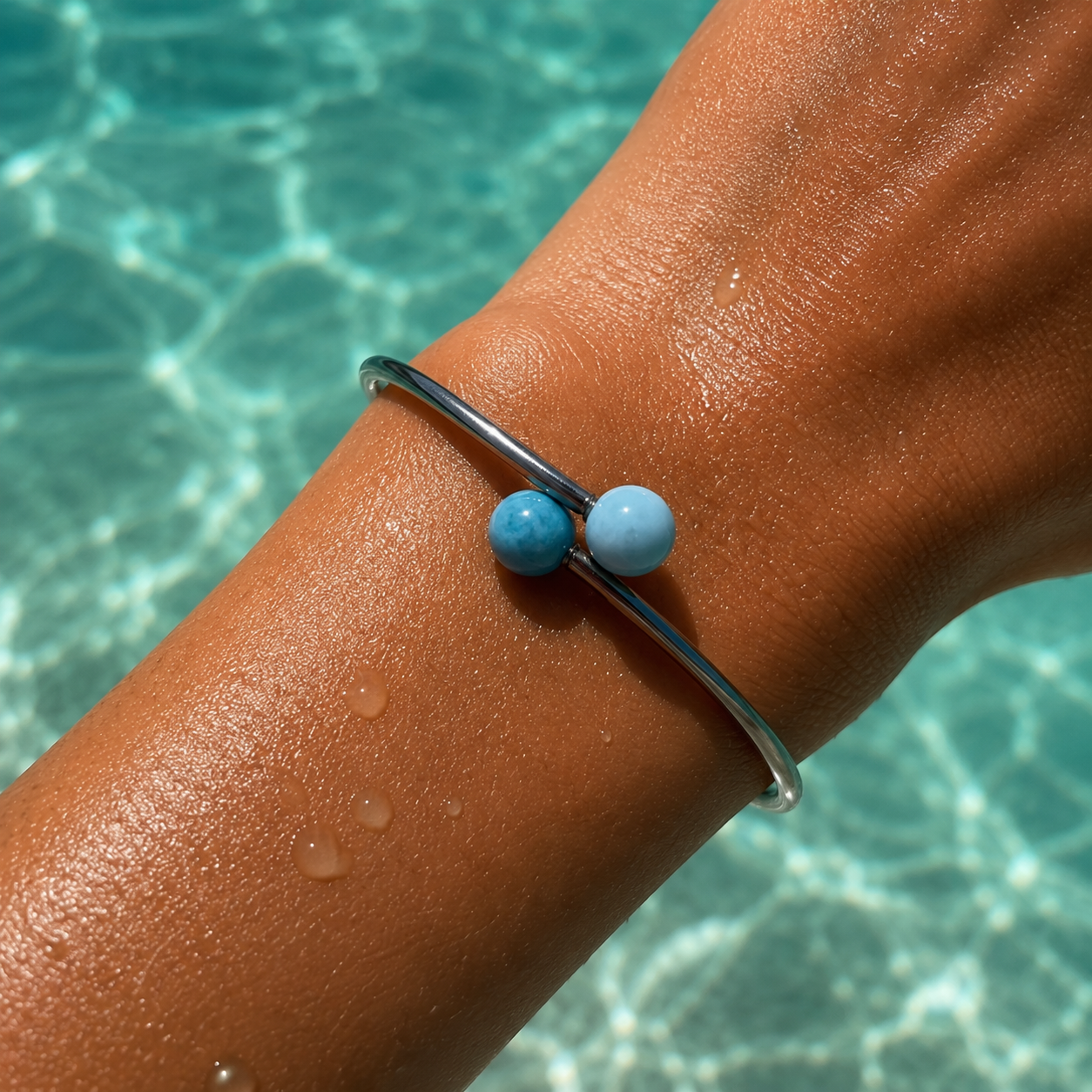 BRACELET JONC LARIMAR ACIER INOXYDABLE