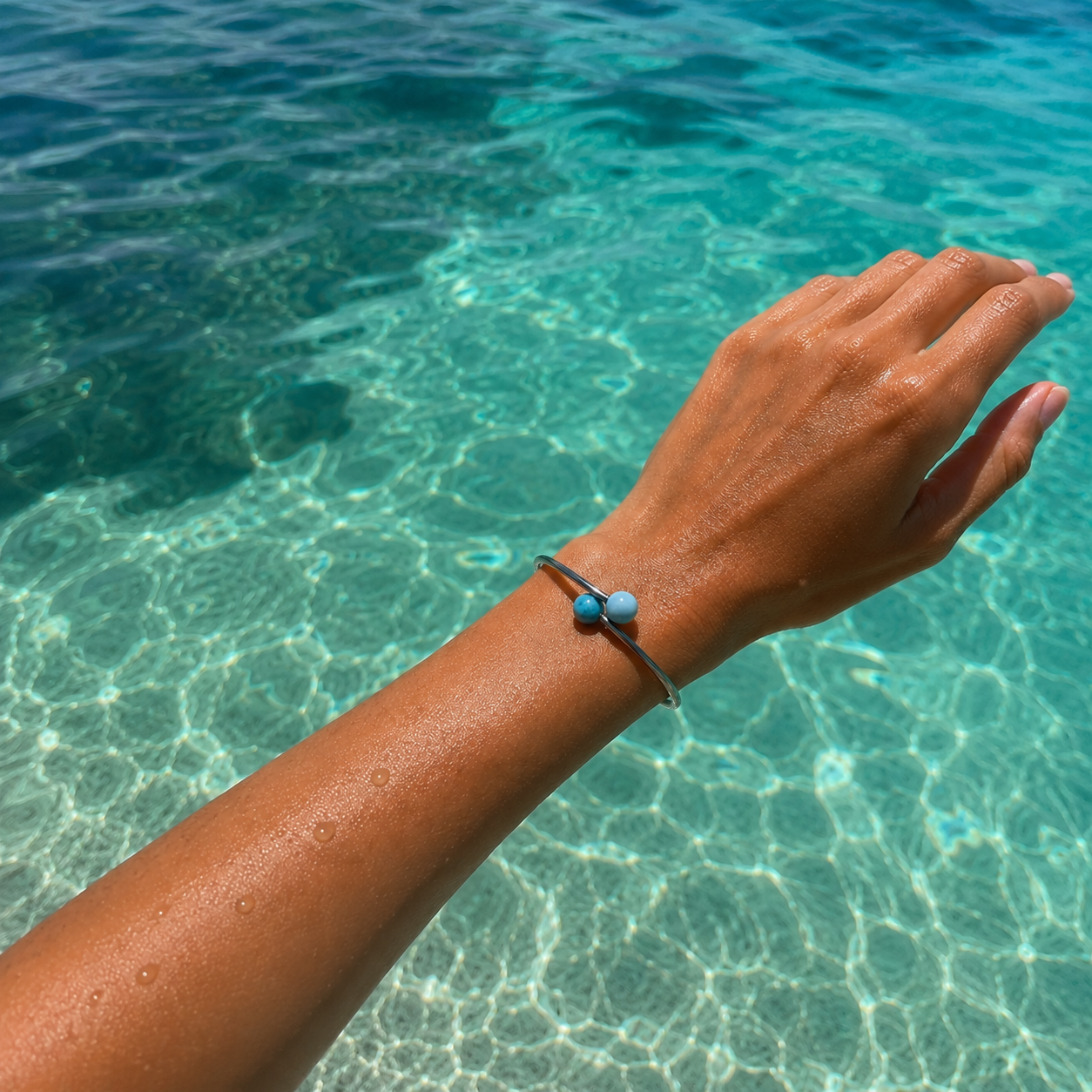 BRACELET JONC LARIMAR ACIER INOXYDABLE
