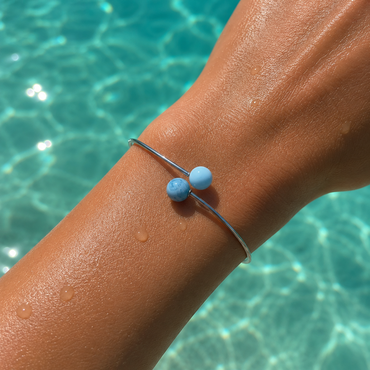 BRACELET JONC LARIMAR ACIER INOXYDABLE