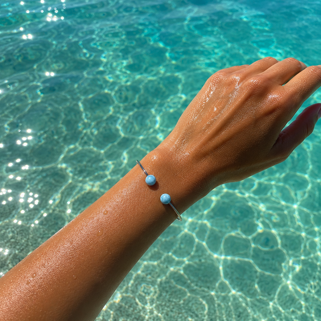 BRACELET JONC LARIMAR ACIER INOXYDABLE