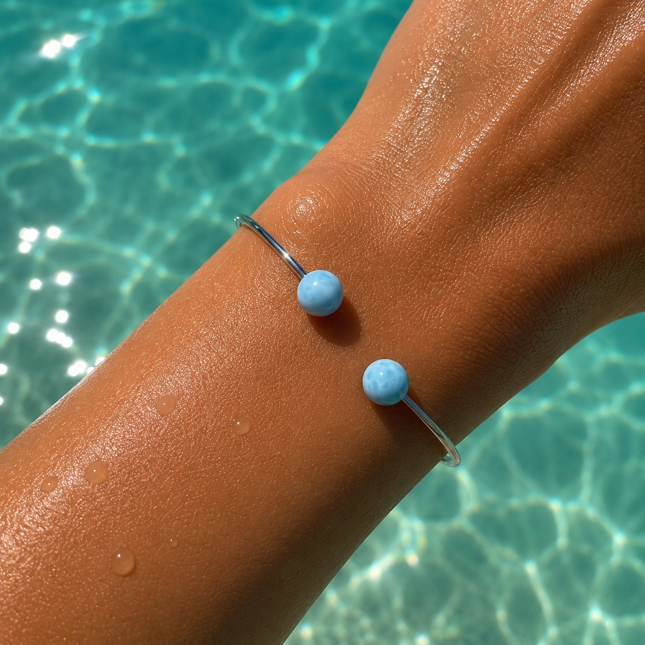 BRACELET JONC LARIMAR ACIER INOXYDABLE