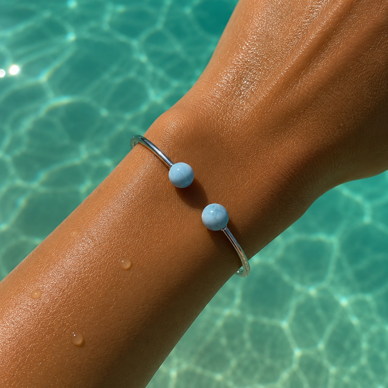 BRACELET JONC LARIMAR ACIER INOXYDABLE