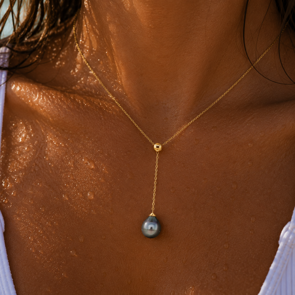 THE TAHITI DROP 18K GOLD NECKLACE
