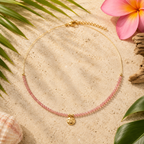 NATURAL STONE SAND DOLLAR NECKLACE