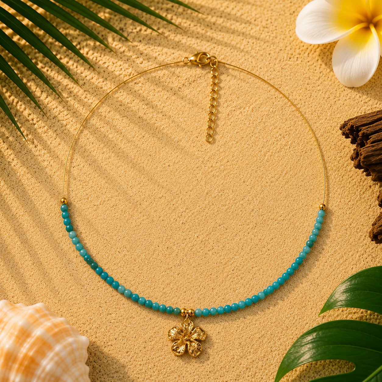 COLLIER HIBISCUS À FACETTES