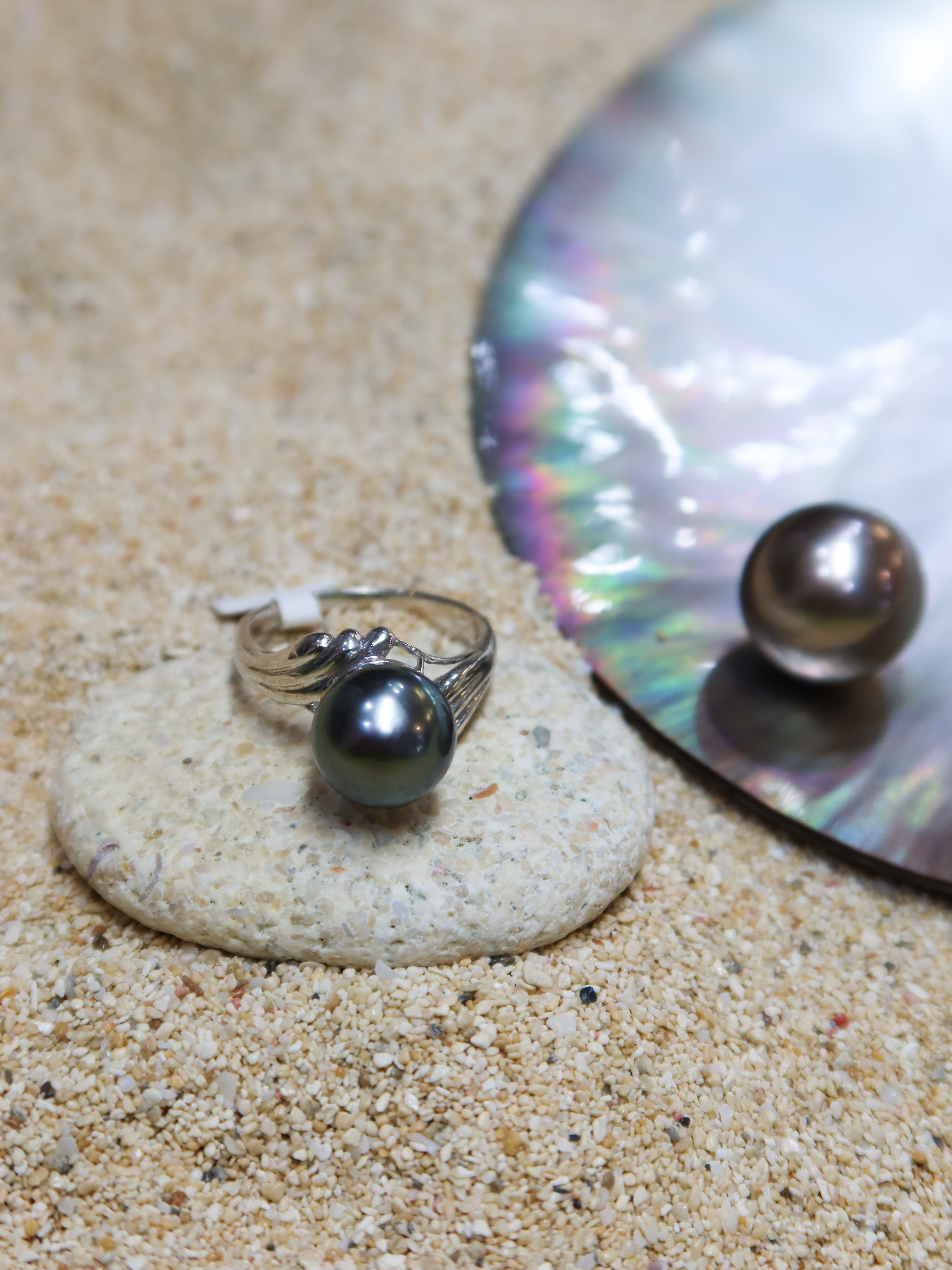 WAVE PEARL RING