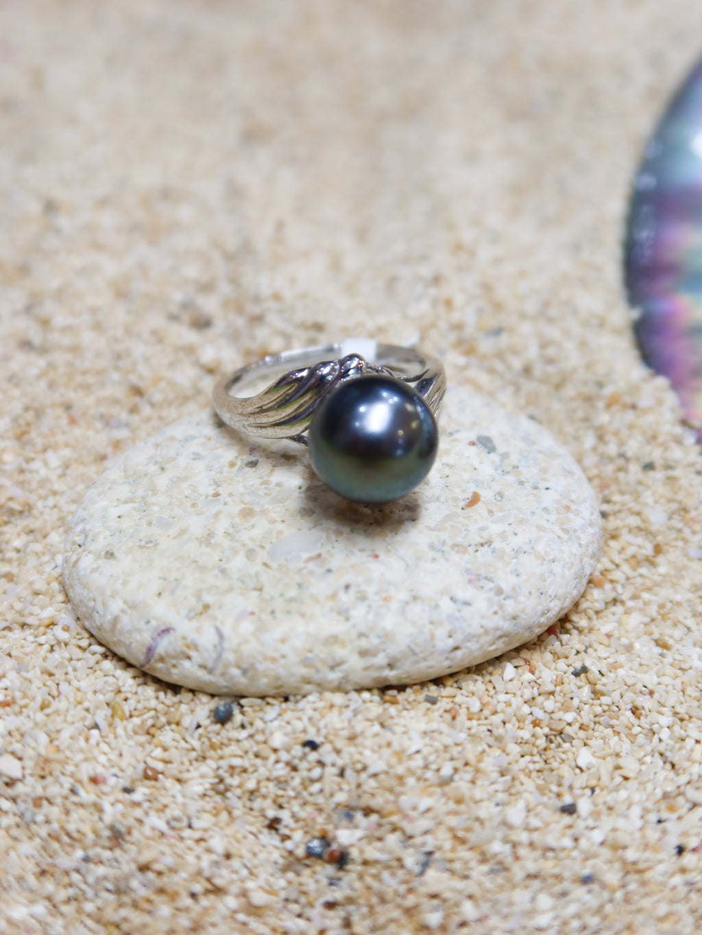 WAVE PEARL RING