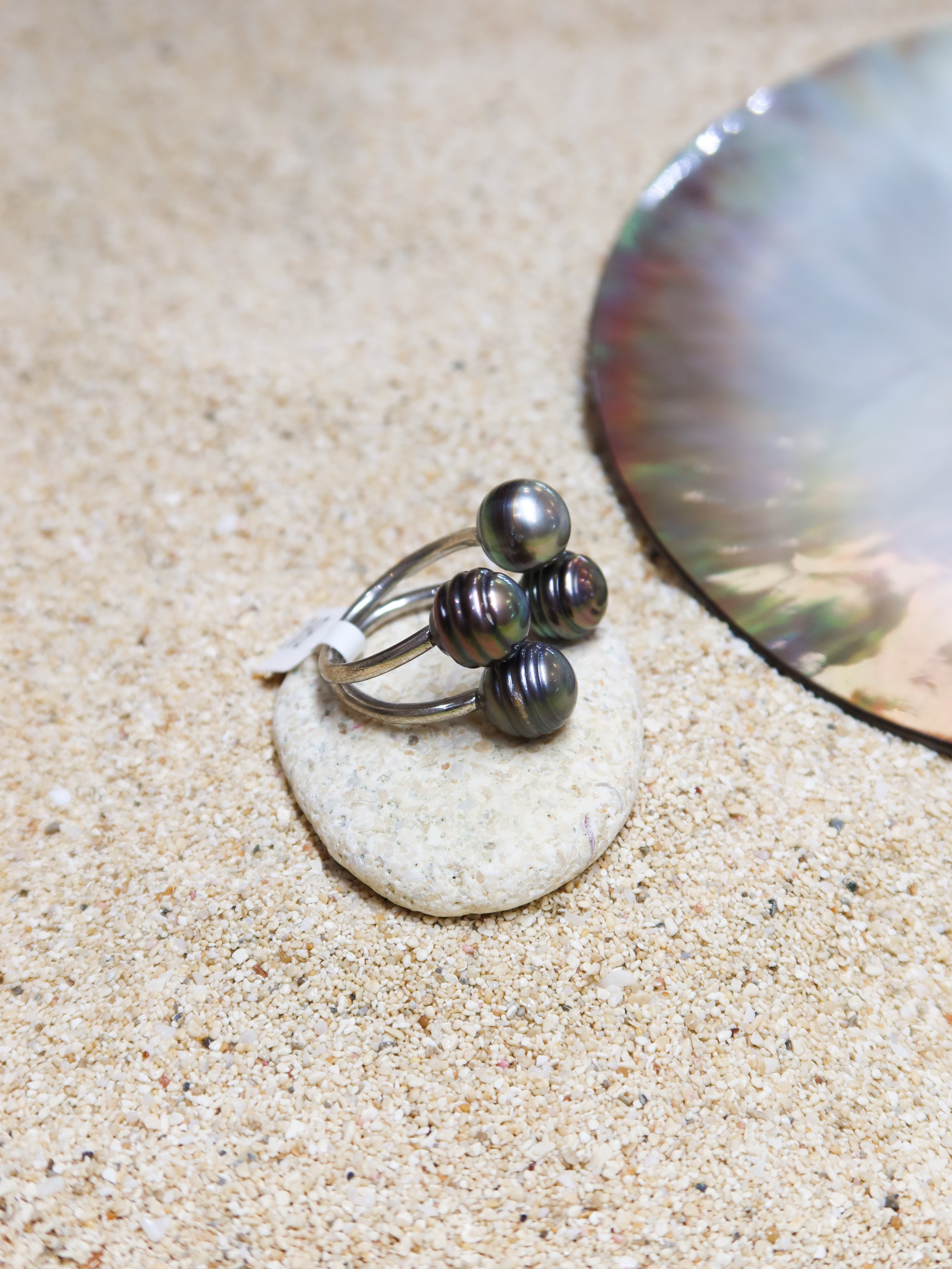 BAGUE 4 PERLES