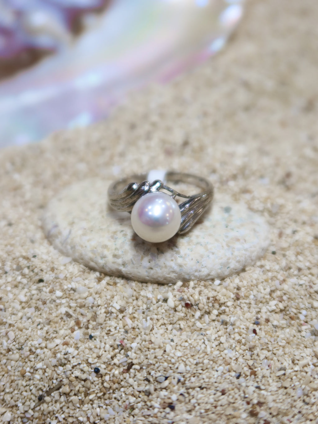 WAVE PEARL RING