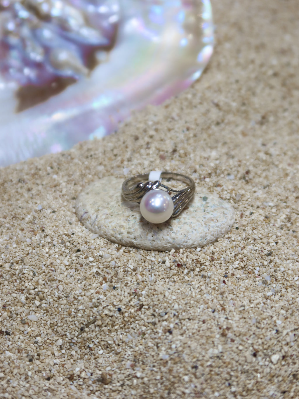 WAVE PEARL RING