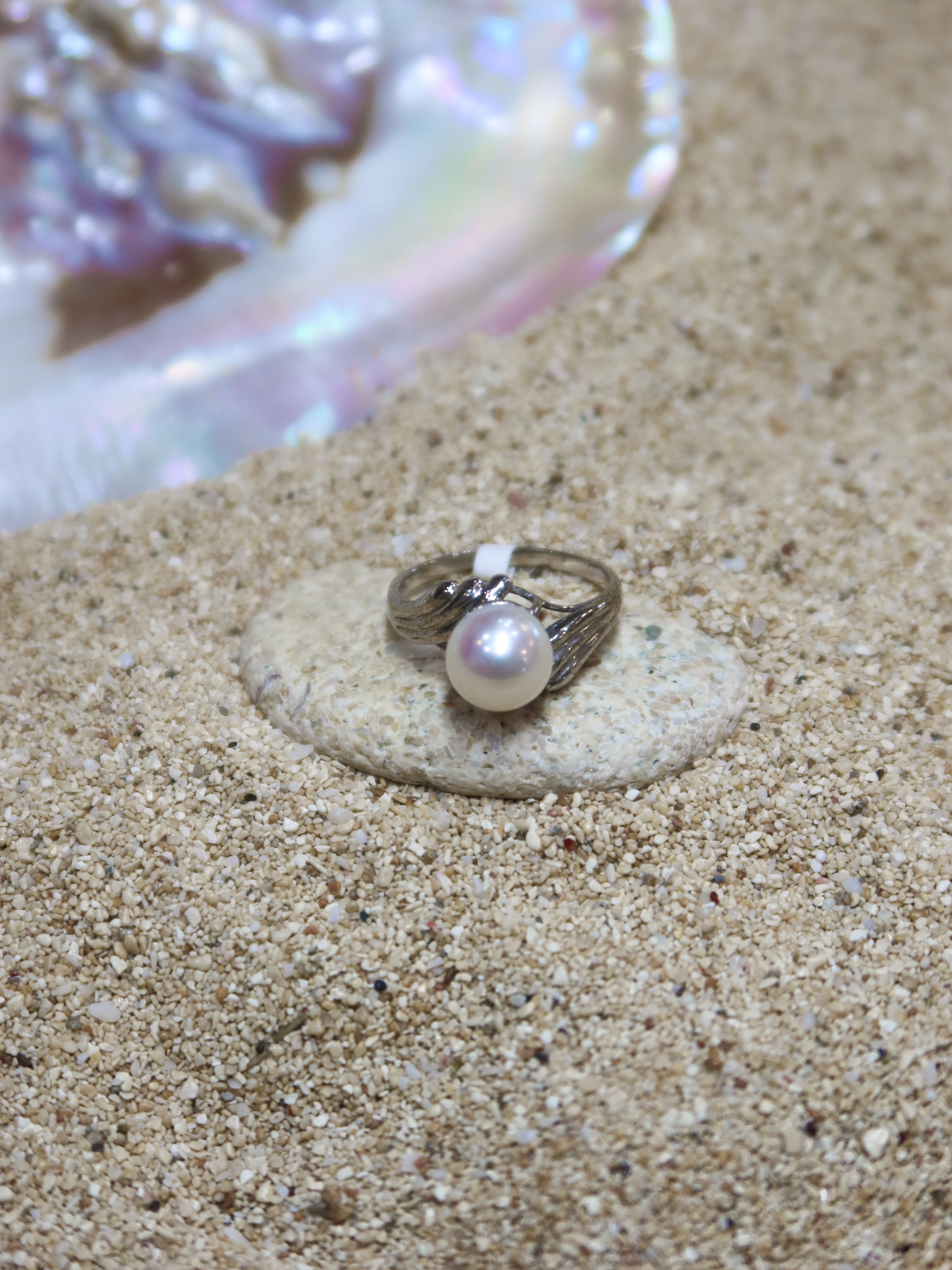 WAVE PEARL RING